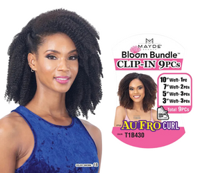 Mayde Beauty Synthetic Bloom Bundle Clip-in Au Fro Curl 9pcs