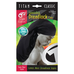 Titan Classic Spandex Dreadlock Cap Super Jumbo - Black