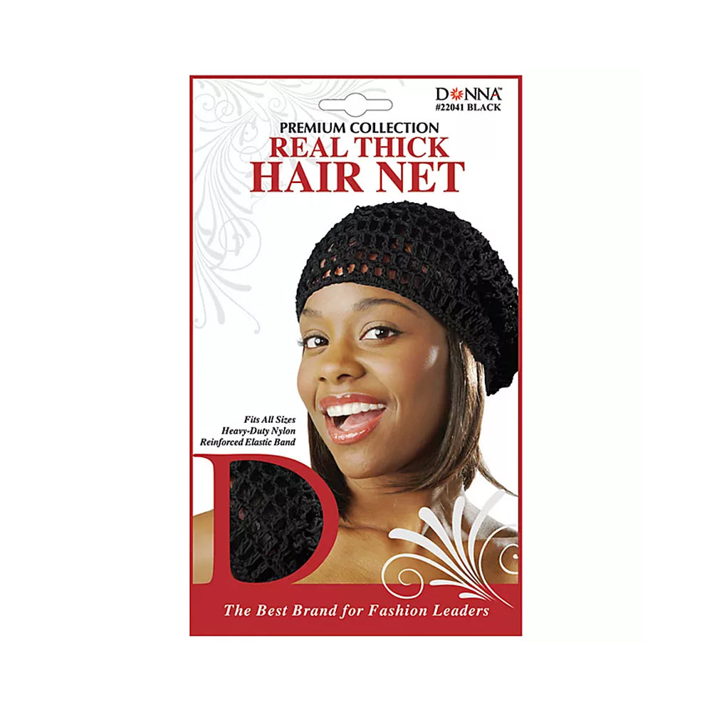 Donna Real Thick Hair Net - Black